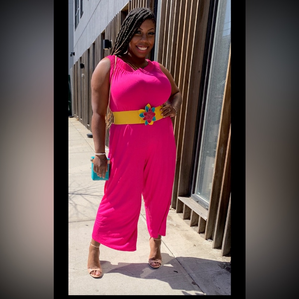Vibrant Pink Jumpsuit - Plus Size